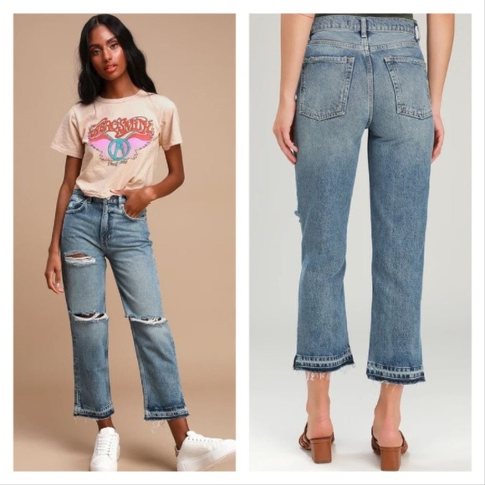 Free People Lita Crop Straight Leg Jeans